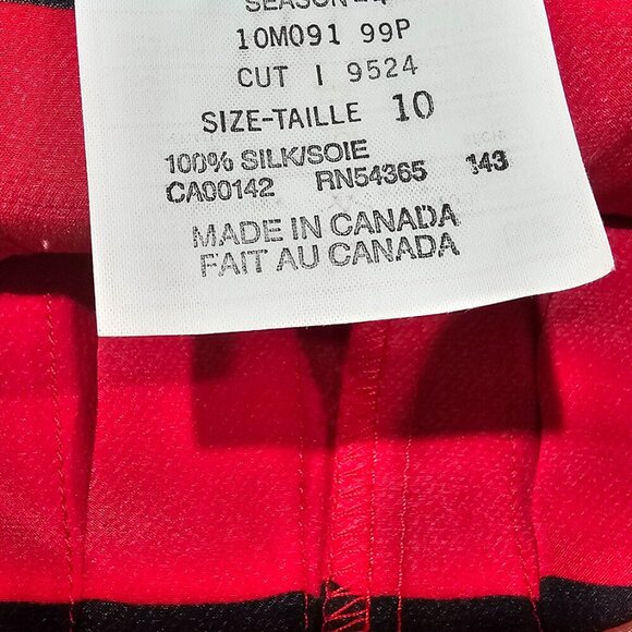 Saks Fifth Avenue Peter Nygard Pleated Striped Silk Skirt Size 10 - Picture 5 of 6